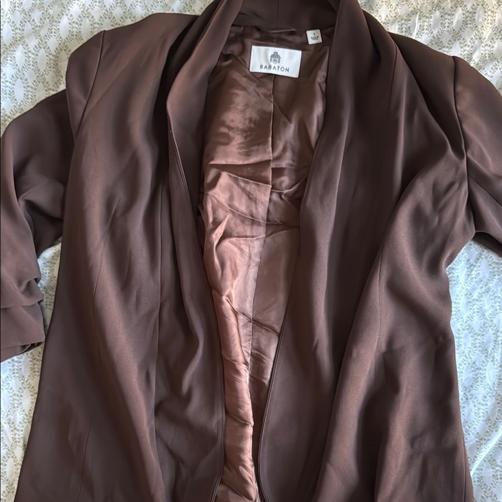 Babaton Chocolate Brown Open Blazer
